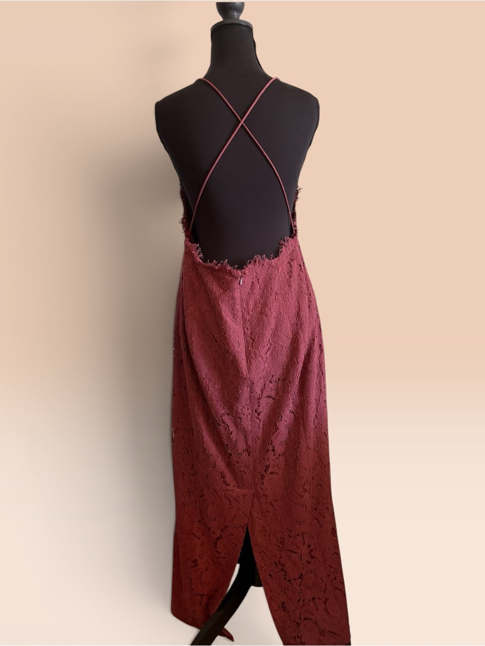 Fame and Partners Rose Lace Maxi Dress
